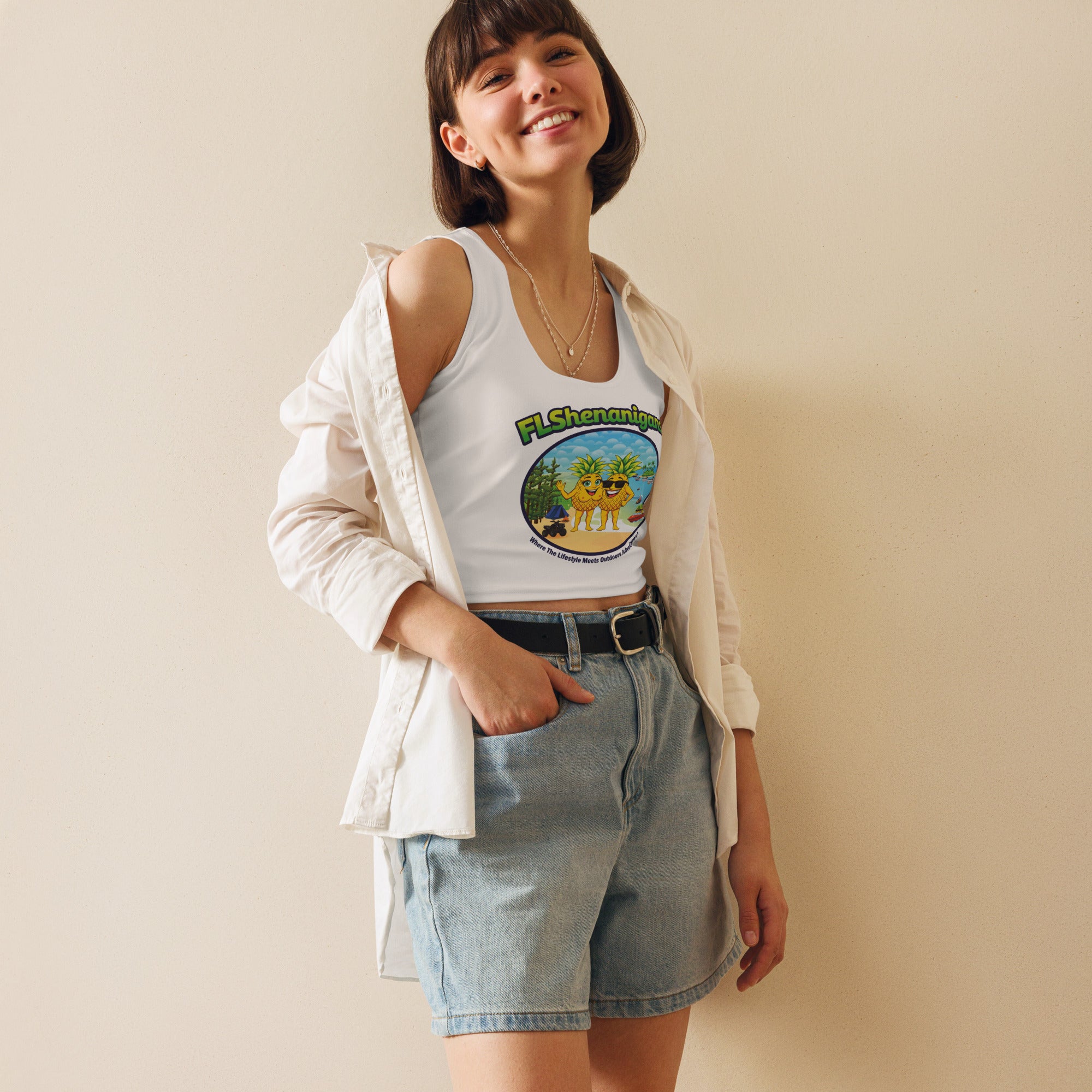 Crop Top Tank FLShenanigans Front and Back - Image 2