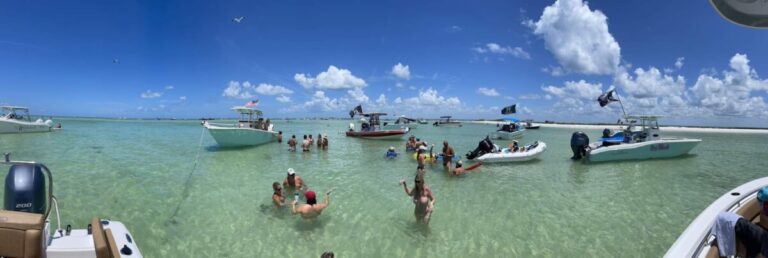 Boats anchored at a Florida sandbar