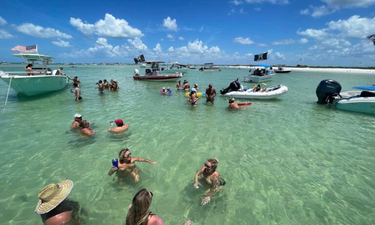 Raft-up in the shallows