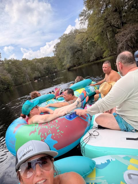 Tubing down the river