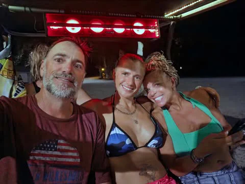 Golf cart cruising at night