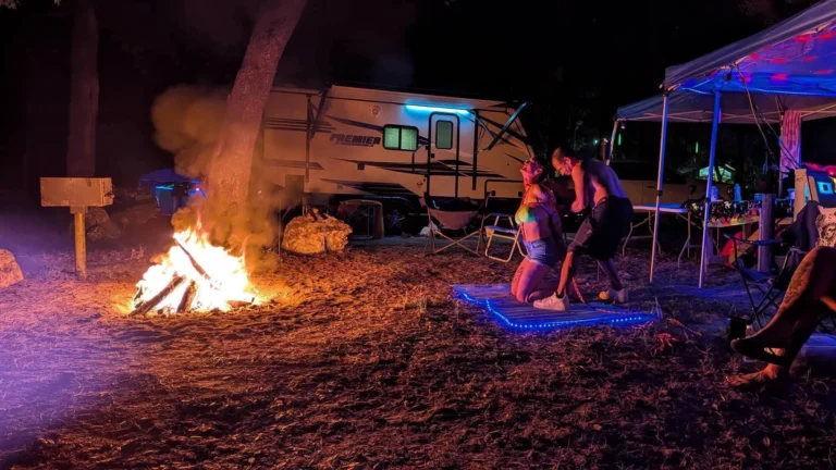 Rope play by the campfire
