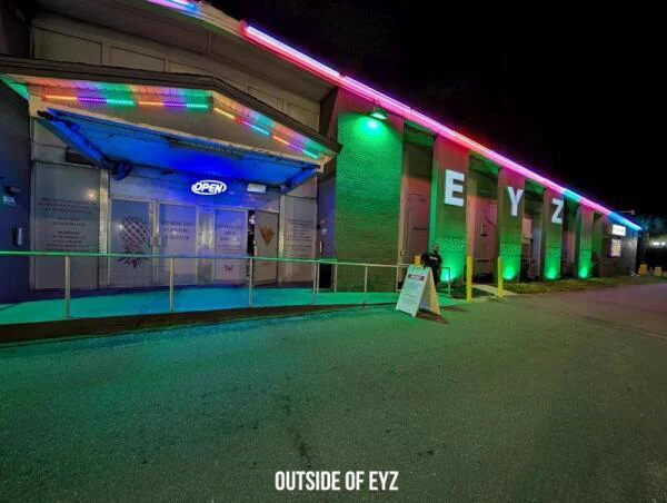 Outside Eyz Wide Shut in Tampa at night